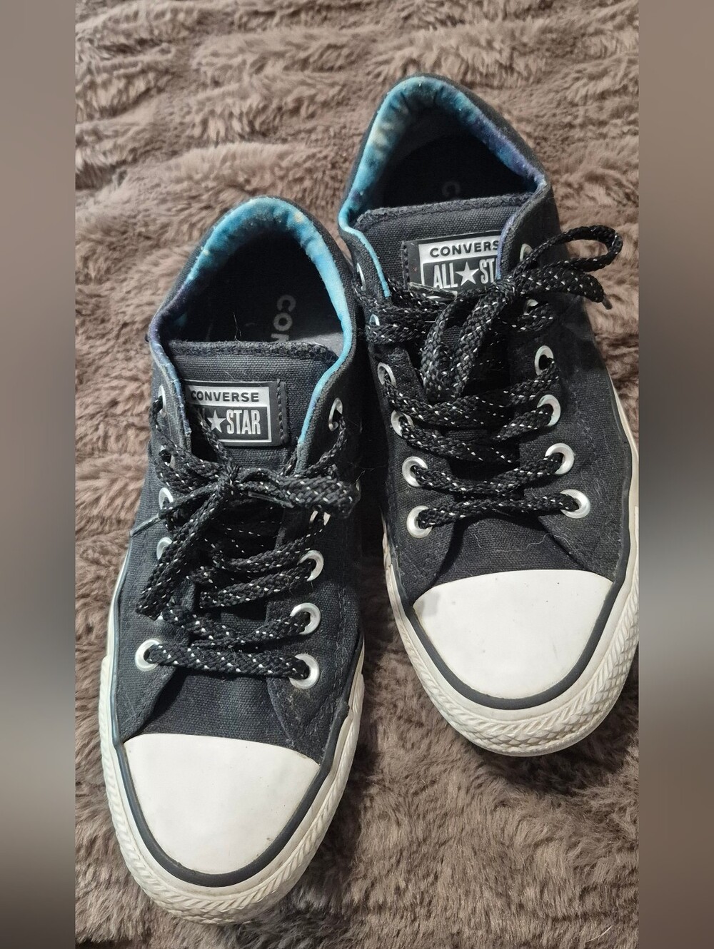 Converse Black Low-Top Sneakers with Galaxy Liner